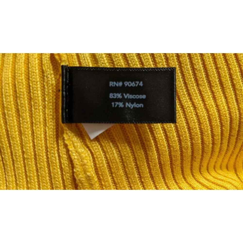 NWT~BOSTON PROPER Women's Marigold Yellow Viscose Blend Turtleneck Sweater M